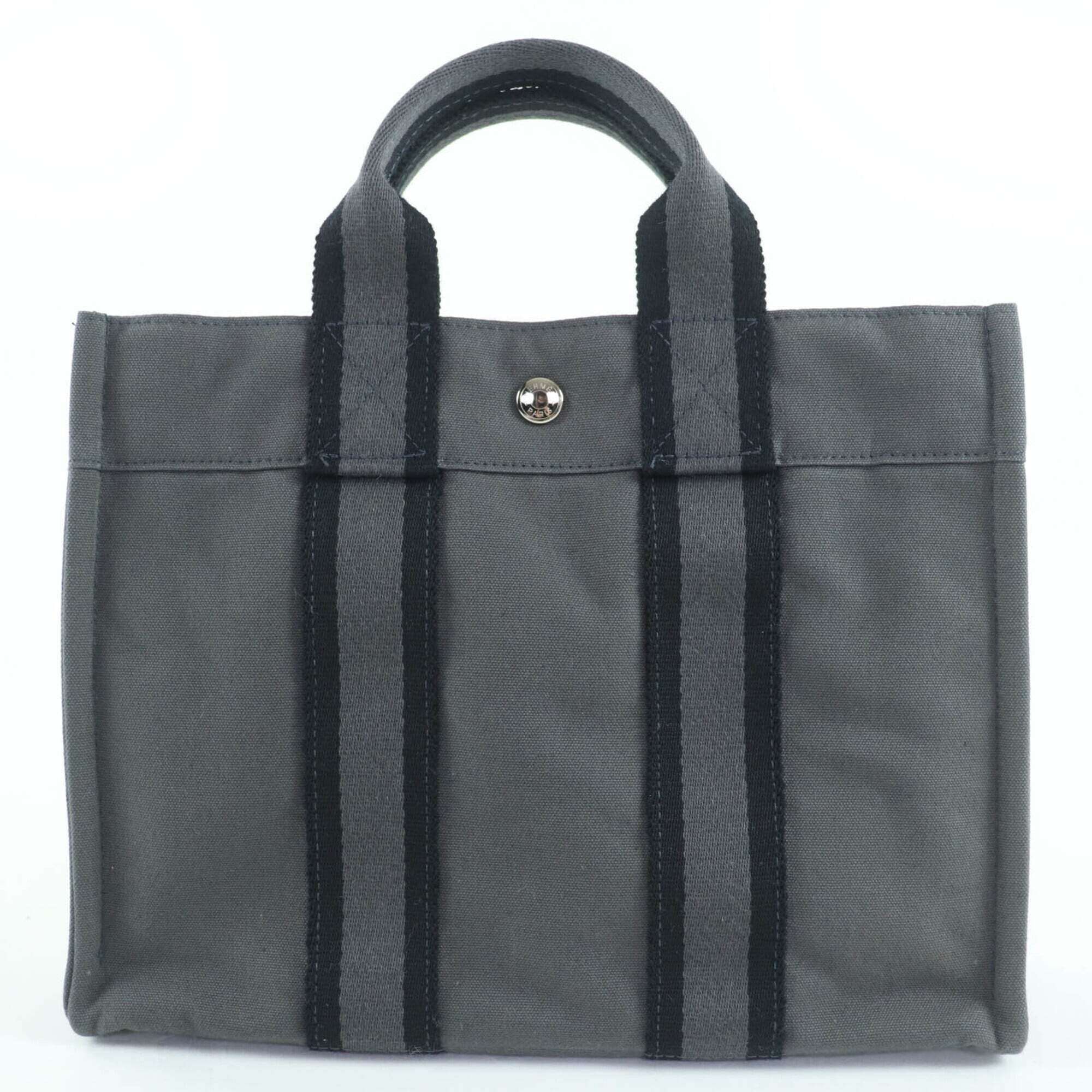 Hermes Fourre-Tout Pm Tote Bag/Handbag, 100% Cotton, Silver Hardware, Sellier...
